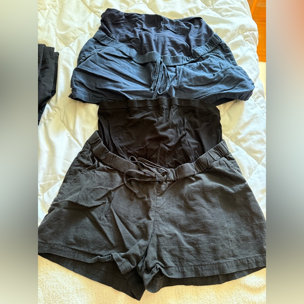 Black and Navy maternity  Shorts Set